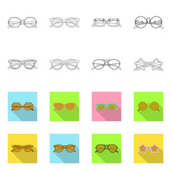 Isolated object of glasses and sunglasses icon. Set of glasses and accessory stock vector illustration.