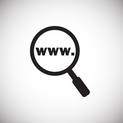 Web search magnifier on white background icon