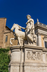 Naklejka premium Statue of Castor with a Horse at Capitoline Hill in Rome, Italy