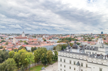 Naklejka na ściany i meble Panoramic cityscape view of Vilnius in Lithuania.