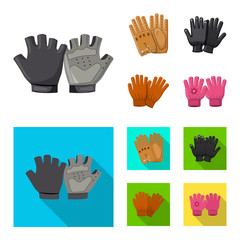 Fototapeta premium Isolated object of glove and winter sign. Set of glove and equipment stock symbol for web.