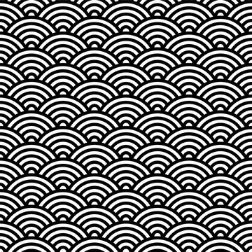 Seamless pattern with rounded wave. Vector