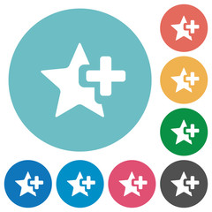 Obraz premium Add star flat round icons