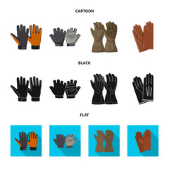 Vector design of glove and winter symbol. Collection of glove and equipment vector icon for stock.