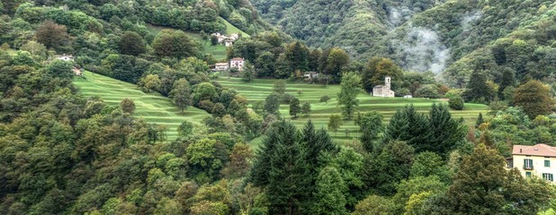 Terraced hillside in rural Ticino (Italian Switzerland)
