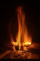 Home fires burning; hearth fire in Italian rustico in Montespertoli, Tuscan region of Florence