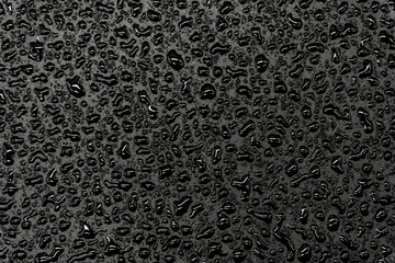 Water drops on a black background, closeup texture