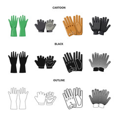 Fototapeta premium Vector illustration of glove and winter icon. Set of glove and equipment stock vector illustration.