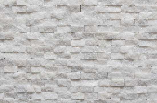 White modern decorative wall small marble brick background texture, decorative pattern quartz stone mosaic.  interior decoration of the room