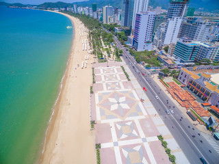 Nha Trang city tourism administrative center, Khanh Hoa Province, Vietnam from drone point of view