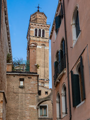 Fototapeta premium high tower in summer in venice