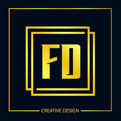 Initial FD Letter Logo Template Design