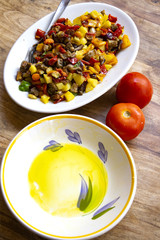 italian peperonata with variety of vegetables