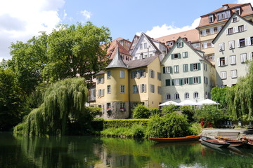 Obraz premium Hölderlinturm am Neckar in Tübingen