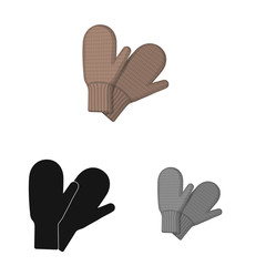 Isolated object of glove and winter logo. Collection of glove and equipment stock vector illustration.
