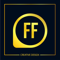 Fototapeta premium Initial FF Letter Logo Template Design