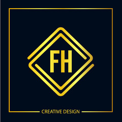 Initial FH Letter Logo Template Design