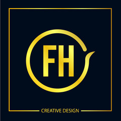 Obraz premium Initial FH Letter Logo Template Design