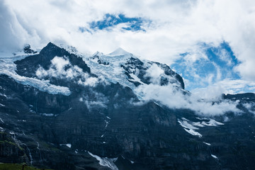 Scenic View in Swiss Alps near Kleine Scheidegg