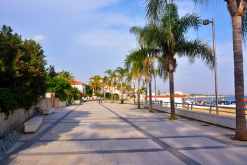 promenade at the marina of Ragusa Sicily Italy