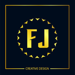 Initial FJ Letter Logo Template Design