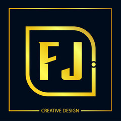 Initial FJ Letter Logo Template Design