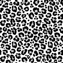 Print texture repeating seamless pattern snow leopard jaguar white leopard