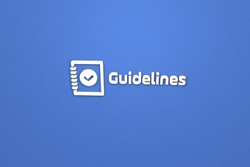 Text Guidelines with white 3D illustration and blue background