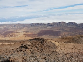 Hiking trail to the big famous volcano Pico del Teide in Tenerife, Europe