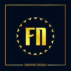 Initial FN Letter Logo Template Design