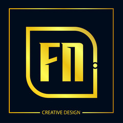 Initial FN Letter Logo Template Design