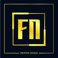 Initial FN Letter Logo Template Design
