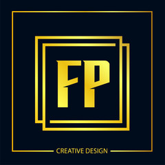 Initial FP Letter Logo Template Design