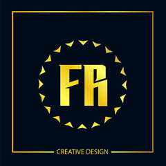 Initial FR Letter Logo Template Design