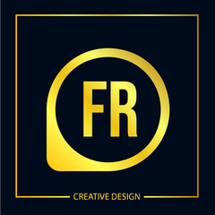Initial FR Letter Logo Template Design