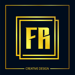 Initial FR Letter Logo Template Design