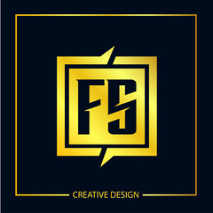 Initial FS Letter Logo Template Design