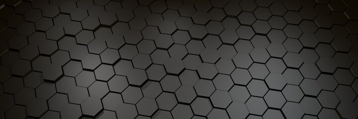 Stylish hexagon header Background /black