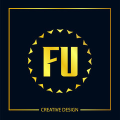 Initial FU Letter Logo Template Design