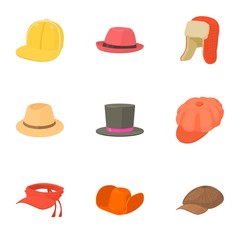 Overlay head icons set. Cartoon set of 9 overlay head vector icons for web isolated on white background