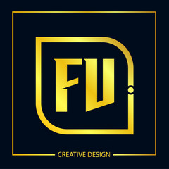Initial FV Letter Logo Template Design