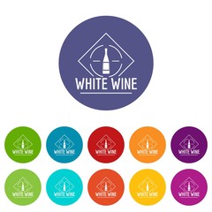 Wine icons color set vector for any web design on white background