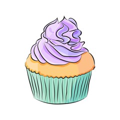 Cream cake, vector clipart