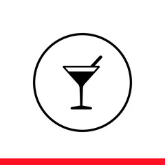 Cocktail vector icon, Modern flat sign isolated on white background