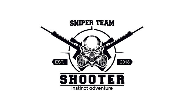 Sniper Team Logo,Skull Logo,Games Logo Template