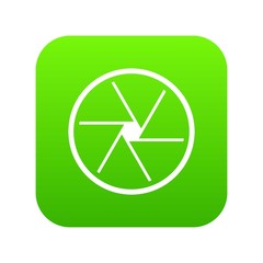 Round objective icon digital green for any design isolated on white vector illustration