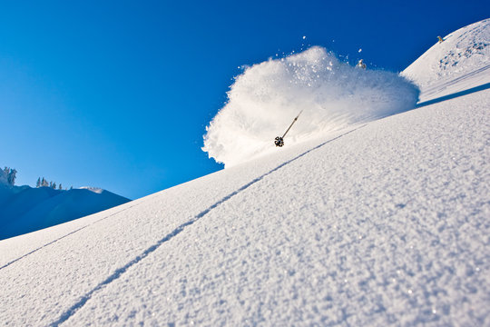 Skier on a mountain