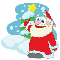 Happy Santa Claus. vector illusion Cartoon character