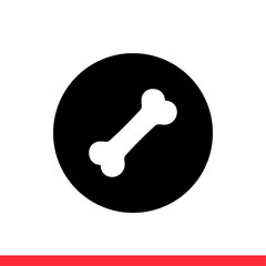 Dog bone vector icon, Modern flat sign isolated on white background