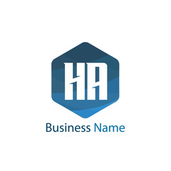 Initial Letter HA Logo Template Design